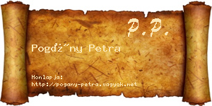 Pogány Petra névjegykártya